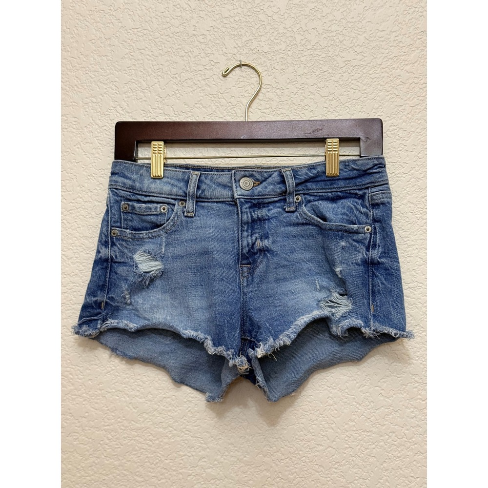 Aeropostale Vintage Low Rise Denim Shorty Shorts, Size 0